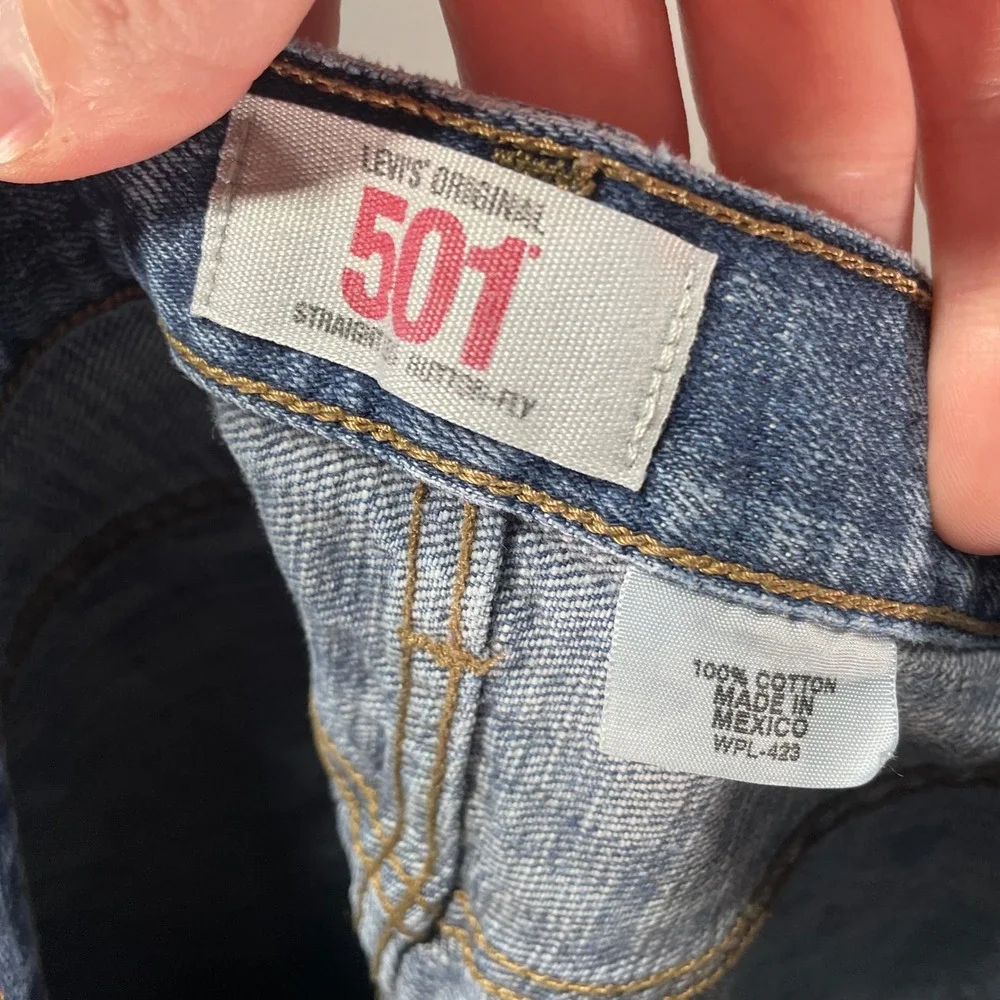 Levis 501 Jeans Mens 33x31 Blue Straight‎ Leg Button Fly Denim Faded Mexico